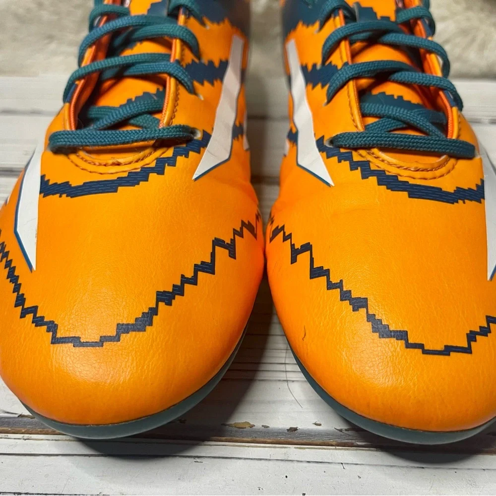CLEAN Size‎ 11 - adidas Messi 10.3 FG Orange Teal Football Soccer Cleats Male